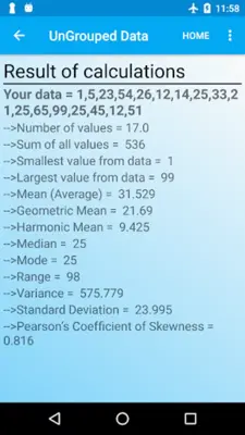Statistical Analyzer android App screenshot 6